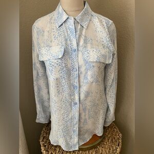 Equipment Femme- Printed Silk Button Down- XS